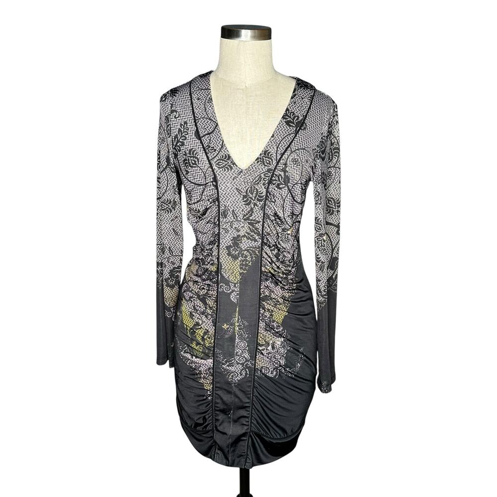 ETOILE DU MONDE Piped Lace Bodycon Sheath Midi Dress French EDM Stretch Size 3